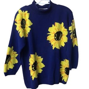 Adrienne Vittadini cotton floral sweater